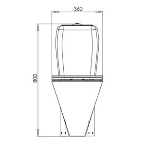 Kompakt-WC-V130-S-trap,-wykonany-ze-stali-nierdzewnej,-odporny-na-wandalizm,-stojacy---rysunek-techniczny-przod