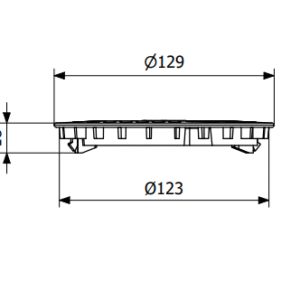 Kratka-Purus-Art-Deco-130-biala-z-tworzywa-sztucznego---rysunek-techniczny