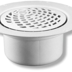 Odplyw-Duschbrunn-50-mm-wpust-podlogowy-kratka-sciekowa-do-wykladzin-PCV---wykonany-z-tworzywa-sztucznego-bialy-na-bialym-tle