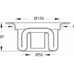 Odplyw-Duschbrunn-50-mm-wpust-podlogowy---rysunek-techniczny-z-naniesionymi-wymiarami---przekroj
