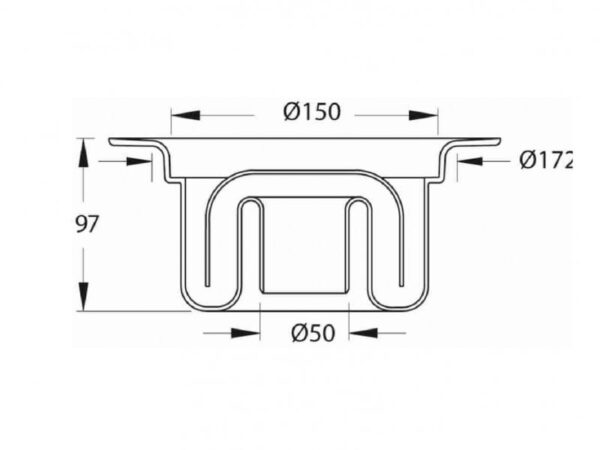 Odplyw-Duschbrunn-50-mm-wpust-podlogowy---rysunek-techniczny-z-naniesionymi-wymiarami---przekroj Odplyw-Duschbrunn-50-mm-wpust-podlogowy---rysunek-techniczny-z-naniesionymi-wymiarami---przekroj