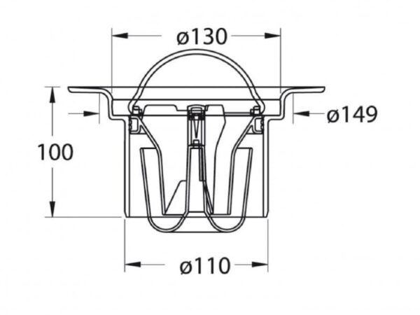 Odplyw-Mini-Brage-110-mm-PURUS-wpust-podlogowy-kratka-sciekowa-do-wykladzin-PCV---z-tworzywa-sztucznego---rysunek-techniczny-z-naniesionymi-wymiarami---przekroj Odplyw-Mini-Brage-110-mm-PURUS-wpust-podlogowy-kratka-sciekowa-do-wykladzin-PCV---z-tworzywa-sztucznego---rysunek-techniczny-z-naniesionymi-wymiarami---przekroj
