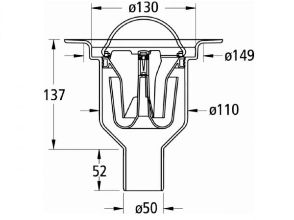 Odplyw-Mini-Brage-50-mm-PURUS-wpust-podlogowy-kratka-sciekowa-do-wykladzin-PCV---wykonany-z-tworzywa-sztucznego----rysunek-techniczny---przekroj Odplyw-Mini-Brage-50-mm-PURUS-wpust-podlogowy-kratka-sciekowa-do-wykladzin-PCV---wykonany-z-tworzywa-sztucznego----rysunek-techniczny---przekroj