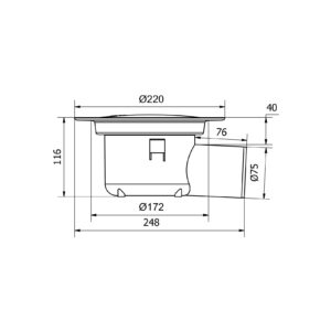 Odplyw-Oden-75-mm-PURUS---rysunek-techniczny-z-naniesionymi-wymiarami Odplyw-Oden-75-mm-PURUS---rysunek-techniczny-z-naniesionymi-wymiarami