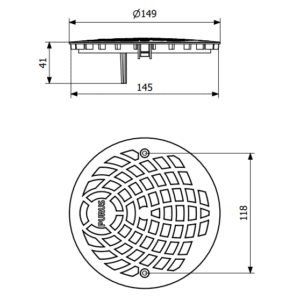 Purus-Ruszt-P-150-z-tworzywa-sztucznego-bialy---rysunek-techniczny Purus-Ruszt-P-150-z-tworzywa-sztucznego-bialy---rysunek-techniczny