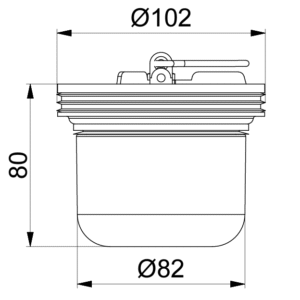 Syfon-suchy-Purus-Flexi-NOOD-130-z-metalowym-uchwytem-i-biala-uszczelka---rysunek-techniczny Syfon-suchy-Purus-Flexi-NOOD-130-z-metalowym-uchwytem-i-biala-uszczelka---rysunek-techniczny