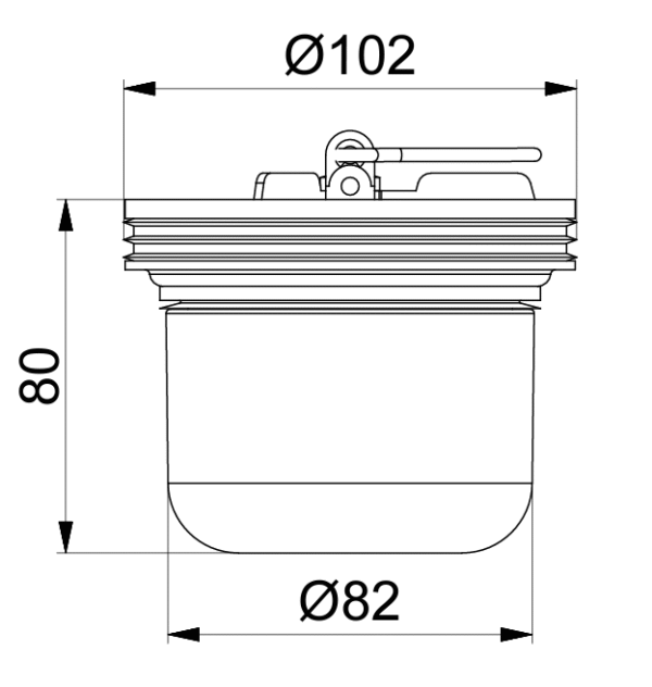 Syfon-suchy-Purus-Flexi-NOOD-130-z-metalowym-uchwytem-i-biala-uszczelka---rysunek-techniczny Syfon-suchy-Purus-Flexi-NOOD-130-z-metalowym-uchwytem-i-biala-uszczelka---rysunek-techniczny