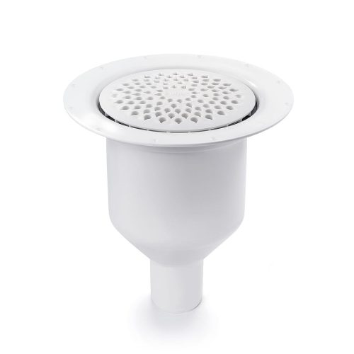 Odplyw-Brage-50-mm-PURUS-wpust-podlogowy-kratka-sciekowa-do-wykladzin-PCV---wykonany-z-tworzywa-sztucznego-bialy-na-bialym-tle.