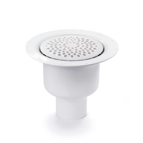 Odplyw-Brage-75-mm-PURUS-wpust-podlogowy-kratka-sciekowa-do-wykladzin-PCV---wykonany-z-tworzywa-sztucznego-bialy-na-bialym-tle