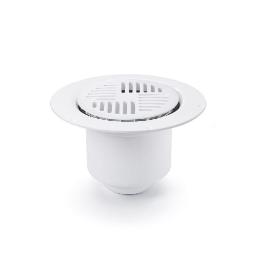 Odplyw-Mini-Brage-110-mm-PURUS-wpust-podlogowy-kratka-sciekowa-do-wykladzin-PCV---z-tworzywa-sztucznego---bialy-na-bialym-tle