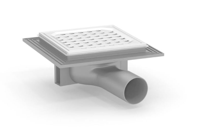 Odplyw-Minimax-50-mm-Square-PURUS-niski-wpust-podlogowy-kratka-sciekowa-do-plytek-syfon-suchy-w-standardzie---na-bialym-tle